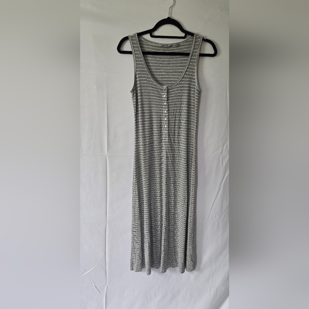 3/$25 Athleta Stripe Maxi/Midi Gray Tank Dress Size Small
